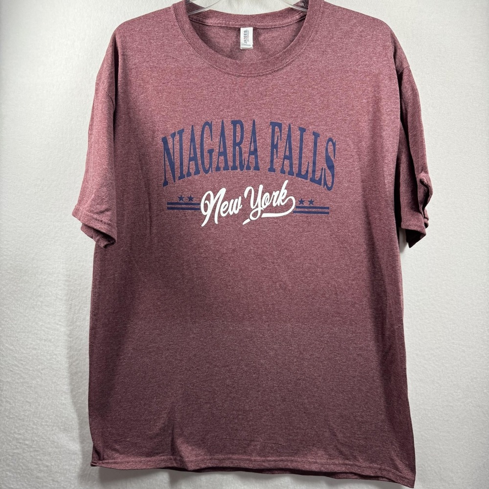 Niagara Falls New York Shirt Mens Large Red Jerzees Travel‎ Souvenir Graphic Tee - Picture 2 of 9